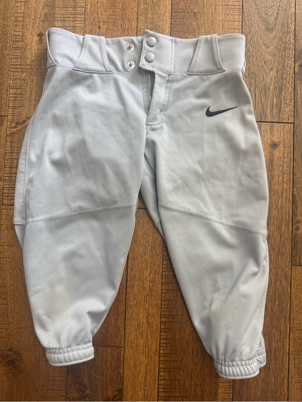 Nike Youth Light Gray Athletic Baseball pants - knee length